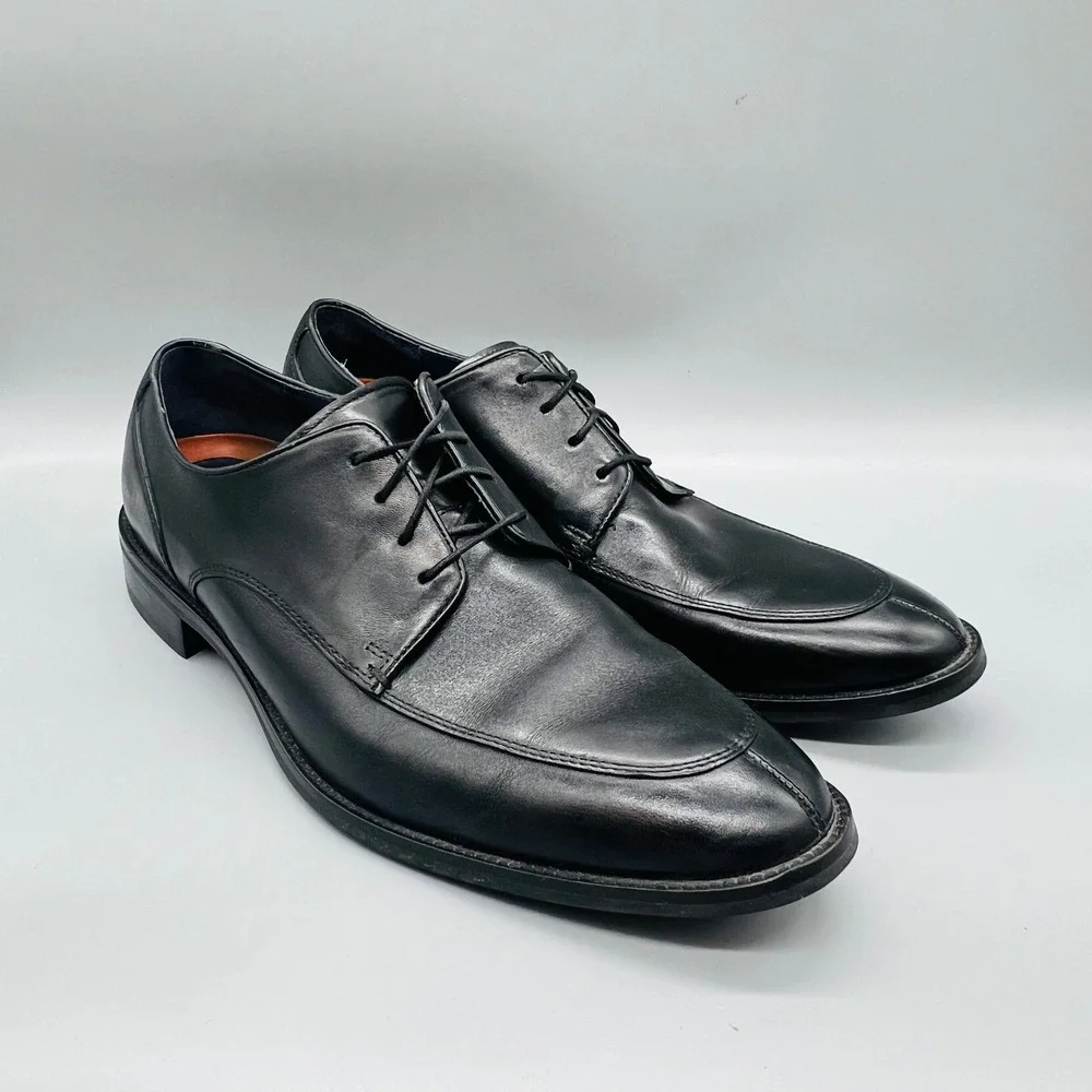 Cole Haan Shoes Mens 10.5 Black Leather Grand OS Split Toe Derby Oxfords Dress